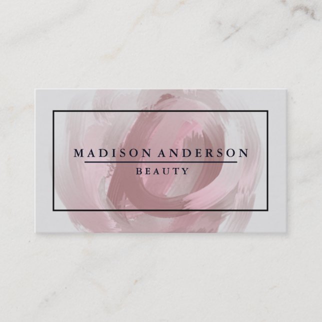 Watercolor Modern Simple & Classic Beauty Pink  Business Card (Front)