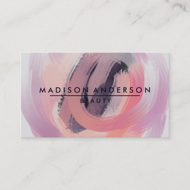 Watercolor Modern Simple & Classic Beauty Pink Business Card (Front)