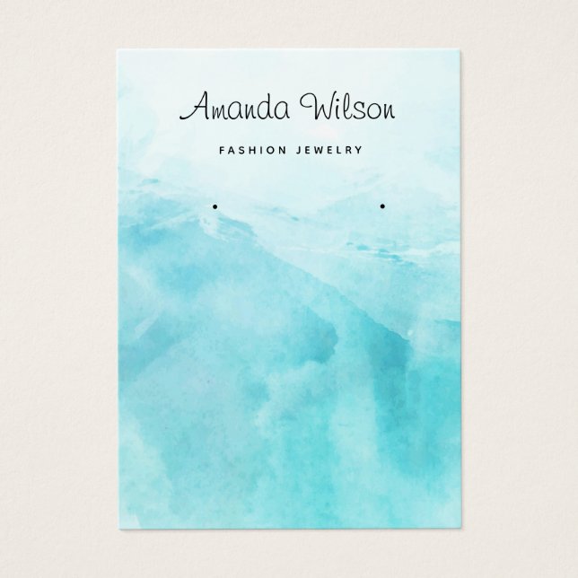 Watercolor modern simple earring display card  (Front)