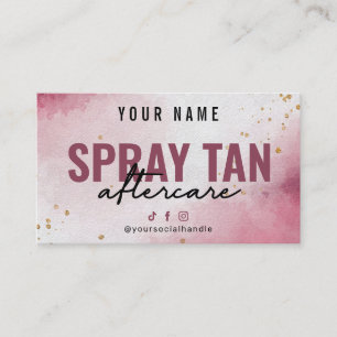 Watercolor Modern Spray Tan Aftercare Card
