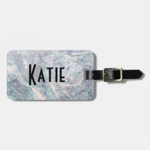 watercolor modern travel marble luggage tag