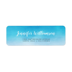Watercolor & Modern Typography Stylish Address Return Address Label