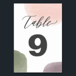 Watercolor Modern Wedding Table Number Cards<br><div class="desc">Modern. Minimal. This collection uses a garden palette of sage,  grape,  and rose to create a lovely presentation for your special day. Please customise with the numbers you need,  and add to your cart one card at a time.</div>