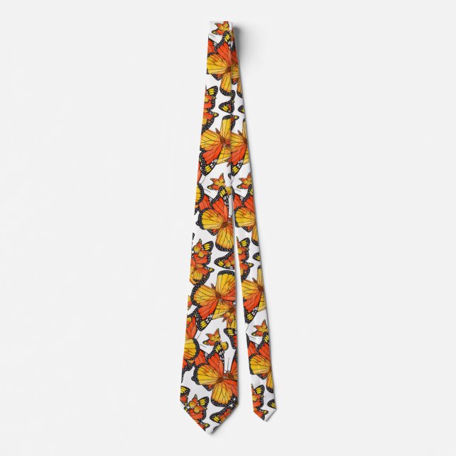 Watercolor Monarch Butterflies 5 Tie (Front)