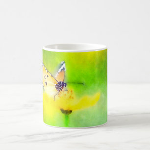 Watercolor Monarch Butterfly & Flower Mug