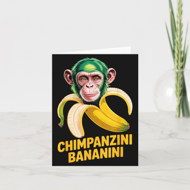 Watercolor Monkey Meme Italian Brainrot Chimpanzin Card (Front)