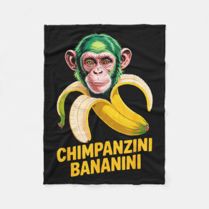 Watercolor Monkey Meme Italian Brainrot Chimpanzin Fleece Blanket