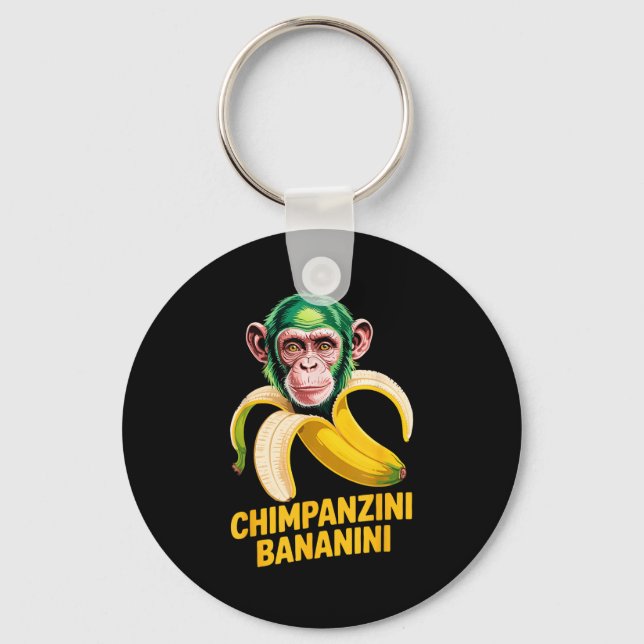 Watercolor Monkey Meme Italian Brainrot Chimpanzin Key Ring (Front)