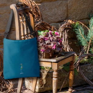 Watercolor monogram letter I nurse dark blue Crossbody Bag