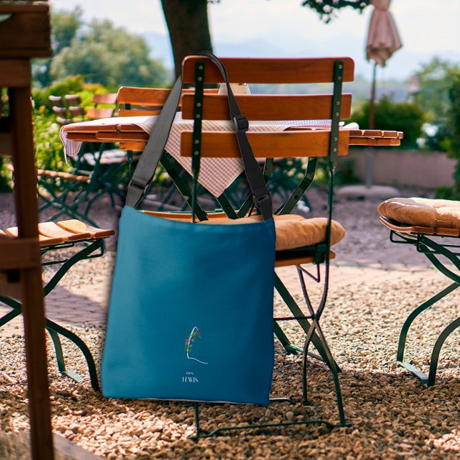  Watercolor monogram letter L nurse dark blue Crossbody Bag (Creator Uploaded)