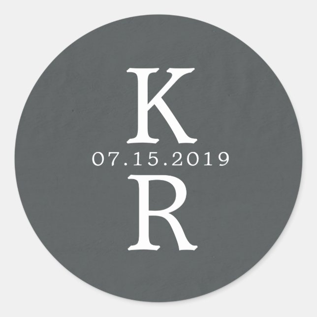 watercolor monogram Wedding Monogram Sticker (Front)