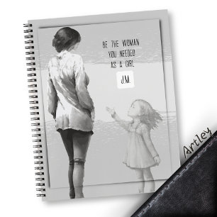 Watercolor Monogram Woman Trauma Motivational Notebook