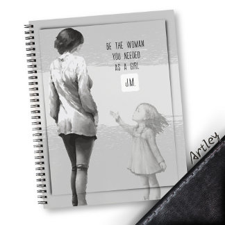 Watercolor Monogram Woman Trauma Motivational Notebook