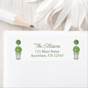 Watercolor Monogrammed Topiary Return Address Label