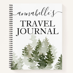 Watercolor Monogrammed Travel Journal Notebook