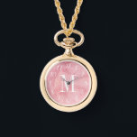 Watercolor Monogrammed Watch<br><div class="desc">Pink Watercolor Monogrammed Watch. Monogram and watch (style and colour) are customisable.</div>