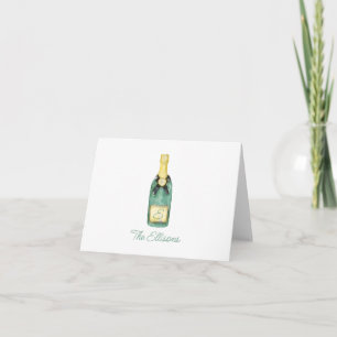 Watercolor Monogrammed Wine Note Cards