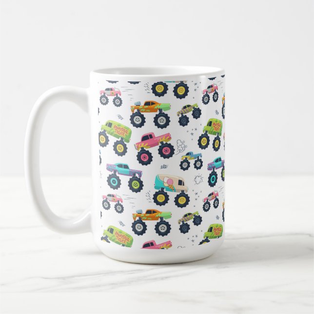 Watercolor Monster Car Trucks kids Coffee Mug (Left)