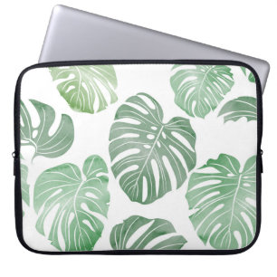 Watercolor monster, tropical seamless wallpaper. laptop sleeve