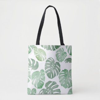 Watercolor monster, tropical seamless wallpaper. tote bag