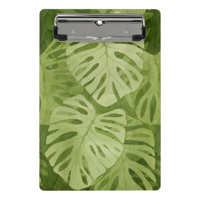 Watercolor Monstera Pattern Mini Clipboard (Front)