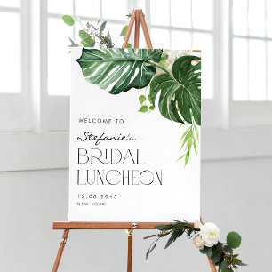 Watercolor Monstera Tropical Bridal Luncheon Poster
