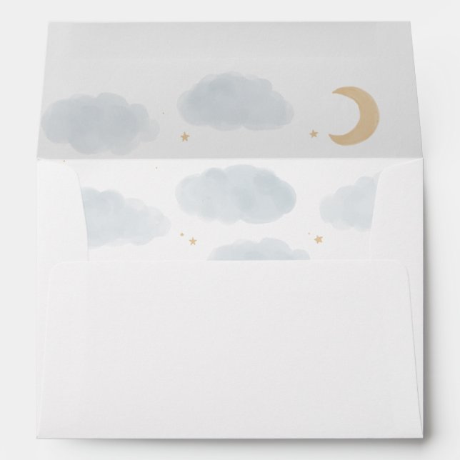 Watercolor Moon Stars Baby Shower Envelope (Back (Bottom))