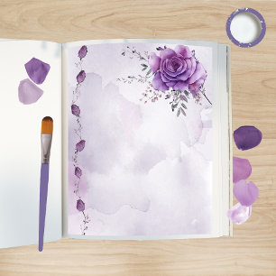 Watercolor Morada Scrapbook Paper