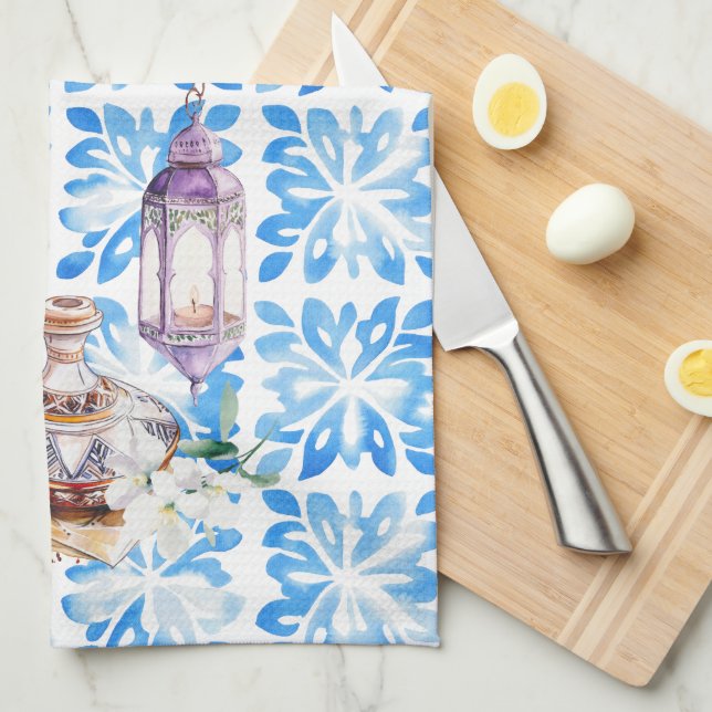 Watercolor Moroccan Artist Kitchen Towels (Quarter Fold)