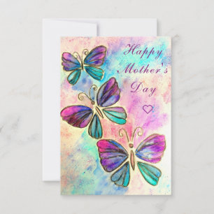 Watercolor Mother's Day Card with Butterflies