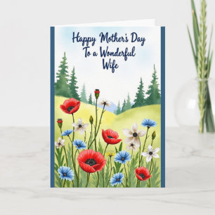 Watercolor Mothers Day Meadow Card