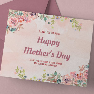 Watercolor Mother's Day Postcard