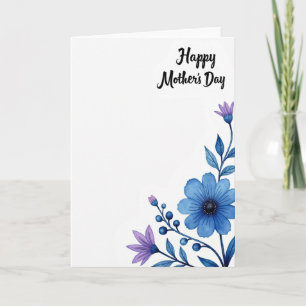 Watercolor Mothers Day Script Card