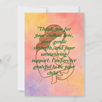 Watercolor Mother's Embrace Greeting Card