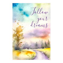 Watercolor Motivation Poster Print Wall Art