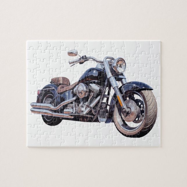 Watercolor motorcycle jigsaw puzzle (Horizontal)