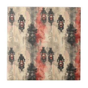 Watercolor motorcycles, bikers, racing, motorcycli ceramic tile