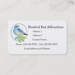 Watercolor Mountain Bluebird Blue Bird Art for the Business Card