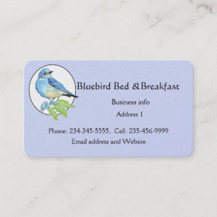 Watercolor Mountain Bluebird Blue Bird Art for the Business Card