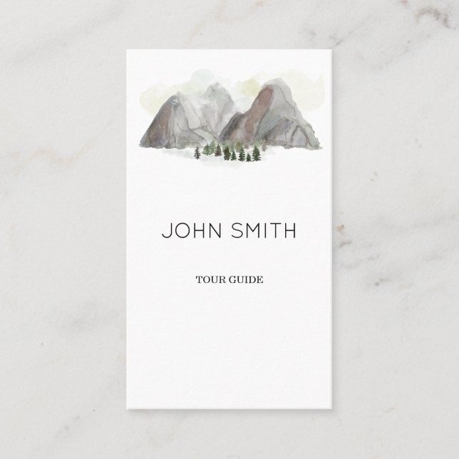 Watercolor mountain business card (Front)