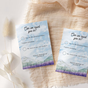 Watercolor Mountain Lavender Wedding Modern RSVP Card