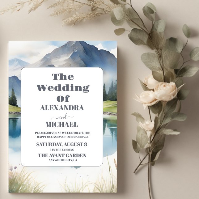 Watercolor Mountain Meadow Wedding Invitation (Creator Uploaded)