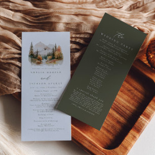 Watercolor Mountain Order of Events Program