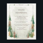 Watercolor Mountain Rustic Grand Reopening Flyer<br><div class="desc">Our "Rustic Mountain" collection features watercolor landscapes paired with wood slice decorative items creating a sophisticated nature inspired look. Colour scheme consists of muted browns and blues with a touch of green. All information is in a combination of a script and serif font. Check our store for more items from...</div>