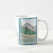 Watercolor Mountain Scene Personalised Mug