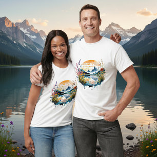 Watercolor mountain scene T-Shirt