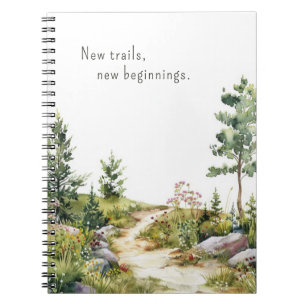 Watercolor Mountain Trail Spiral Notebook