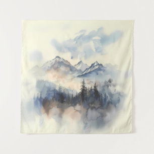 Watercolor Mountain Vista Tapestry