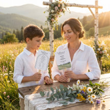 Watercolor Mountain Wildflower Boho Arch Wedding