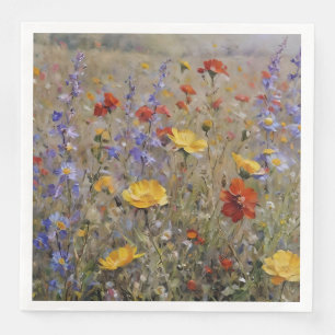 Watercolor Mountain Wildflowers Napkin